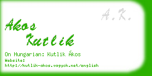 akos kutlik business card